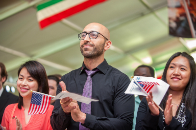 Naturalization ceremony representing citizenship services offered by Denver immigration firm Shaftel Law