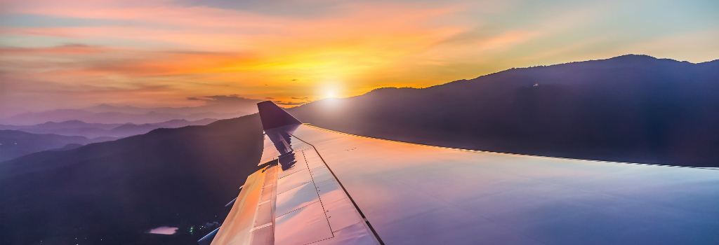 Airplane wing representing B-1 business visitors for Denver employment immigration law firm Shaftel Law